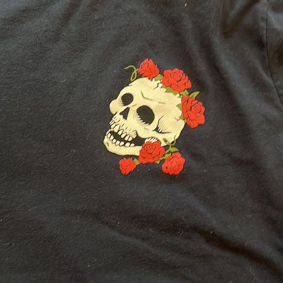 Hollister Must-Have Collection Curved Hem Tee M Skull Rose tattoo graphic y2k - Picture 4 of 6